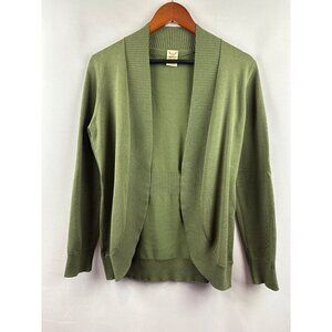 Faded Glory Womens Open-Front Green Cardigan Sweater S Rayon/Polyester